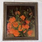 Antique/Vintage Large Floral Painting on Canvas Framed