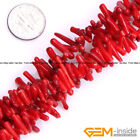 Red Coral Gemstone Irregular Branch Stick Beads For Jewelry Making Strand 15