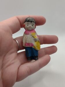 New ListingVintage Antique Porcelain Bisque Doll Asian Little Girl Japan Guitar Instrument