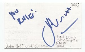 John Heffron Signed 3x5 Index Card Autographed Signature Actress Comedian