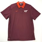 Virginia Tech Nike Polo Shirt Mens Size XL Red Orange Short Sleeve