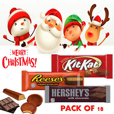 Christmas Chocolate Candy Bar Variety Pack (Hershey's, Reese's,Kit Kat) 18 Count