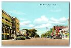 c1960s Hill Avenue Business District Scene Spirit Lake Iowa IA Unposted Postcard