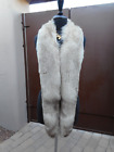 LONG LUSH SOFT Genuine Beige Black Fox Fur Collar Scarf Wrap Fling Stole Boa 70”