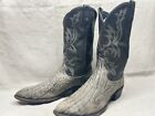 Dan Post Men's 13 D Gray Black Bullhide Leather Round Toe Western Cowboy Boots