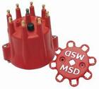 MSD Distributor Cap - V8 - HEI Terminals - Red - Spark Plug Wire Retainer Igniti