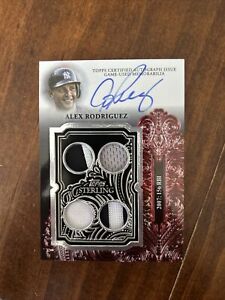 ALEX RODRIGUEZ 2023 Topps Sterling Jersey 4-Patch Auto 4/5 On card NY Yankees