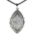 Flower of Life Necklace Stainless Steel Sacred Geometry Seed Mandala Pendant