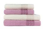 VIP Jacquard Woven Cotton Towel Set Set of 4 in Gift Box. (Adriana)