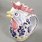 Vintage Italy Ceramica Hand Painted Rooster Pitcher
