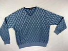 Patrick James Men's Sweater Extra Large Blue V-Neck Classic Diamond Reserve