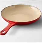 New Le Creuset Cast Iron Enamel Shallow Fry Pan French Red Frame  9 3/4” Dia
