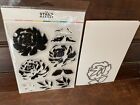 The Stamp Market Handpainted Rose Stamp Set w Coord. Dies Never Used