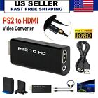 New PS2 to HDMI Video Converter Composite AV to HDMI PlayStation 2 HD Adapter US