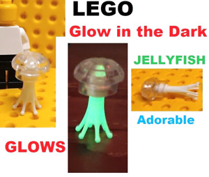 LEGO Glow in Dark JELLYFISH Clear Translucent Ocean Creature Sea Monster Glowing