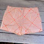 Vineyard Vines Womens Shorts Size 10 White Orange Stripes  B9