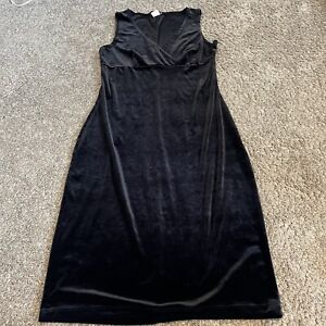 Y2k 90s Vintage 579 Velvet Black Cocktail Dress Size Medium Made In USA