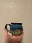 Small pottery mugs handmade. Blue glaze