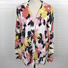 Croft & Barrow Size XL Floral Cardigan Sweater Long Sleeve V Neck Button Up