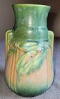 Roseville Pottery Green Laurel Vase #667-6 Two Handled Deco Style 1934 RARE