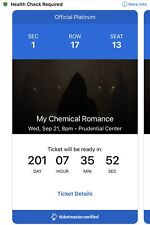 2 Tickets My Chemical Romance 9/20/22 Prudential Center Newark, NJ