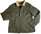 Vtg Levis Utility Chore Work Jacket Coat Blanket Fleece Lined 70460 Green Men XL