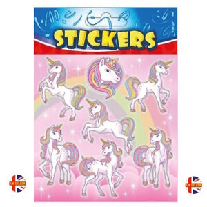 Unicorn Sticker Sheets Loot -Party Bag Stickers Fillers Children Toy Game Prizes