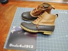 LL Bean Women's size 9 Wide Duck Boots Brown Leather Waterproof Hunting Shoes