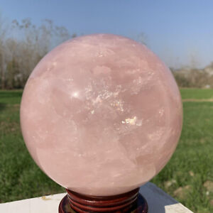 22.5LB Natural Crystal Pink Rose Chakra Quartz Sphere healing ball Specimen