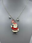 Articulated Santa & Jingle Bell Pendant Necklace