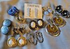 Vintage Earrings Lot Statement Pierced 80s 90s Costume Jewelry Cab Some Signed