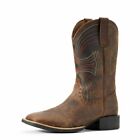 Ariat Mens Sport Wide Sq Toe Western Boots Distressed Brown #10010963 Many Sizes