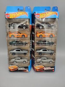 Hot Wheels Fast And Furious 5 pack New 2023 LOT OF 2 ORANGE SUPRA BLACK CHARGER
