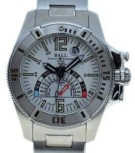 Men's 40mm Ball Hydrocarbon White Dial Automatic Watch! Ref: DT1016A-SAJ-WH!