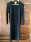 Magaschoni Black Open Sweater Long Duster Cardigan Heavy Knit Xs