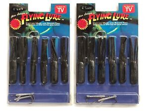 Vintage Alex Langer’s Flying Lures 4” Black Two Packages (6) Lures In Each Pk