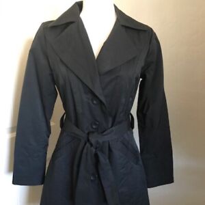 Ambition Black Trench Coat With Self-Belt Size-Small