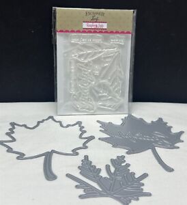 Papertrey Ink GRATEFUL LEAVES Leaf Fall Autumn Rubber Stamps Dies Set