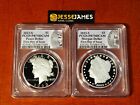 2023 S PROOF SILVER PEACE & MORGAN DOLLAR PCGS PR70 DCAM FIRST DAY OF ISSUE FDI