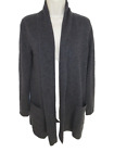 Lord & Taylor 100% Cashmere Dark Gray Open Front Longer Length Cardigan Size S