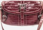 Maxx New York Patent Leather Croc Embossed Shoulder Bag Purse Clutch Leopard
