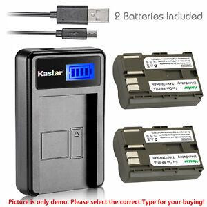Kastar Battery LCD Charger for Canon BP-511 BP-511A BP511 BP511A CB-5L BG-E2N