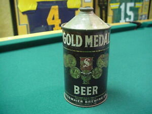 STEGMAIER GOLD MEDAL QUART CONE TOP BEER CAN {TOUGHER RED SEAL}