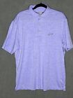 Greg Norman Play Dry Mens Polo Shirt Size Large Purple Heathered Shark Golf