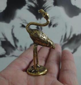 Vintage Style Solid Brass Copper Flamingo Bird Statue for Home Decor