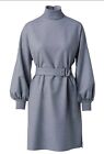 Akris Punto Women's Gray Flannel Wool Dress Size 16