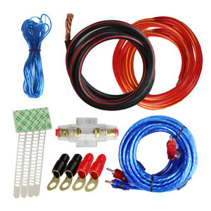 2 Gauge Audio Amp Kit - Car Stereo Amplifier Power Wire & RCA Cable AGU Fuse 12V