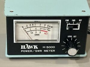 Hawk H-5000  SWR 10 Watt SWR/RF Power Meter Wattmeter CB/10 Meter Radio Vintage