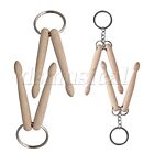 4PCS Wood Color Drum Sticks Keyring with Two Sticks for Musical Parts