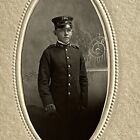 Antique Cabinet Card Photograph School Age Boy Military Attire San Antonio TX